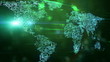 technology map with continents and lights – loop HD