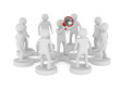 orator speaks in megaphone. Isolated 3D image