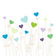 Vektor: Heartflowers Hearts Green/Blue/Purple Heartflowers Hearts Green/Blue/Purple