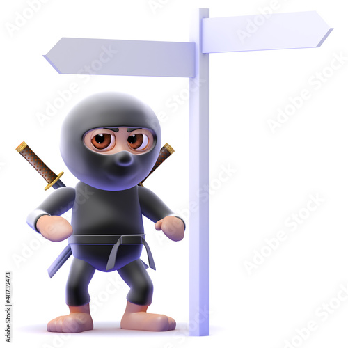 Illustration: Ninja is at a signpost Ninja is at a signpost