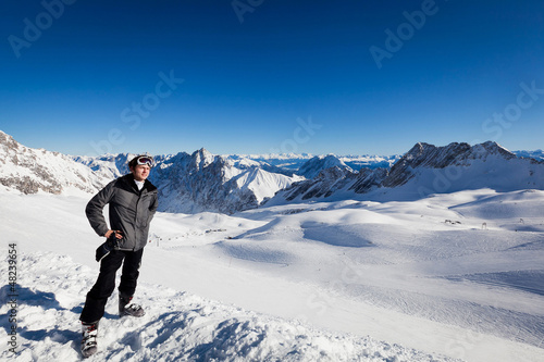 Photo: skier on top of the mountains skier on top of the mountains