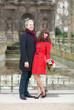 Dating couple with beautiful bunch of anemones