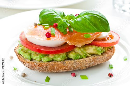 Photo: Sandwich with smoked salmon Sandwich with smoked salmon