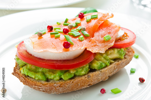 Photo: Sandwich with smoked salmon Sandwich with smoked salmon