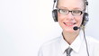 Woman working in a call center