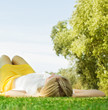 Woman enjoying nature at beautiful summer day