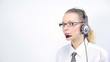 Woman working in a call center