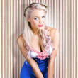 Cute Blonde Pin-Up Girl With Cheeky Smile