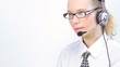 Woman working in a call center