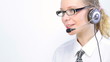 Woman working in a call center