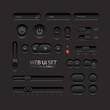 Dark Web UI Elements. Buttons, Switches, bars