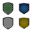 checkered shields. vector illustration