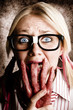 Scared Frightened Business Woman Living In Fear