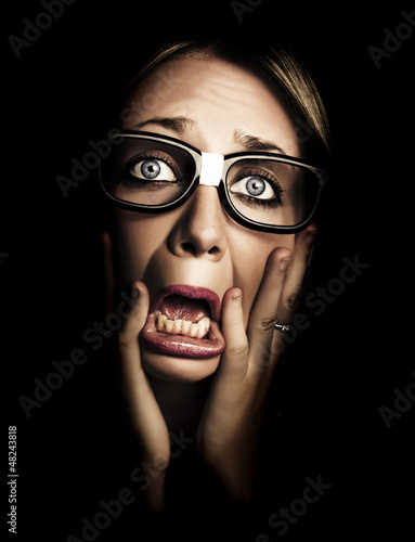 Photo: Dark Face Of Business Woman Under Stress And Fear Dark Face Of Business Woman Under Stress And Fear