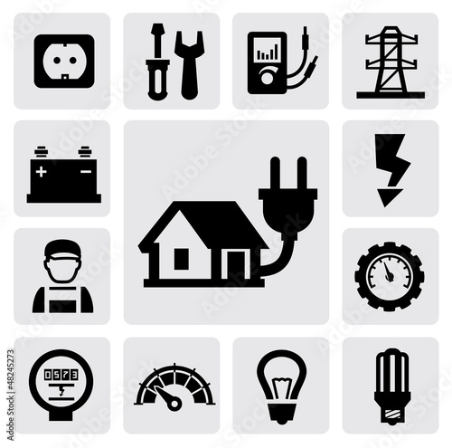 Vector: electricity icons electricity icons
