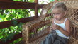 Little Girl Drinking Water from Glass