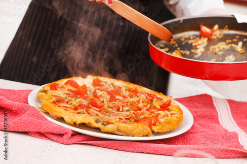 Photo: pie with tomato pie with tomato