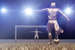 Fussballspieler Torschuss Stadion Gold 3D