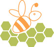 Bee and honeycomb
