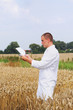 Agriculture specialist in the wheat field