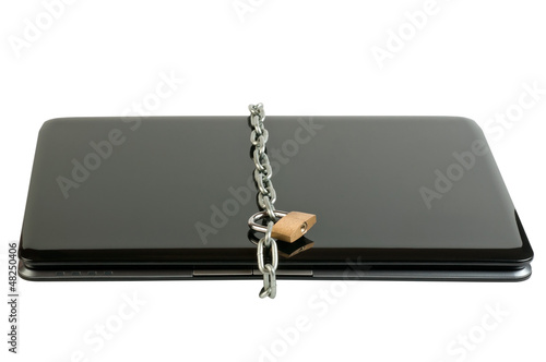 Photo: Laptop lock with chains Laptop lock with chains