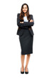 Photo: Full length portrait of attractive Indian businesswoman arms fol Full length portrait of attractive Indian businesswoman arms fol