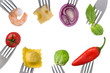 healthy food border on white