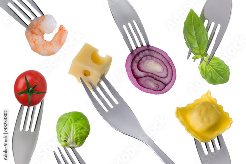 Photo: healthy food on white healthy food on white