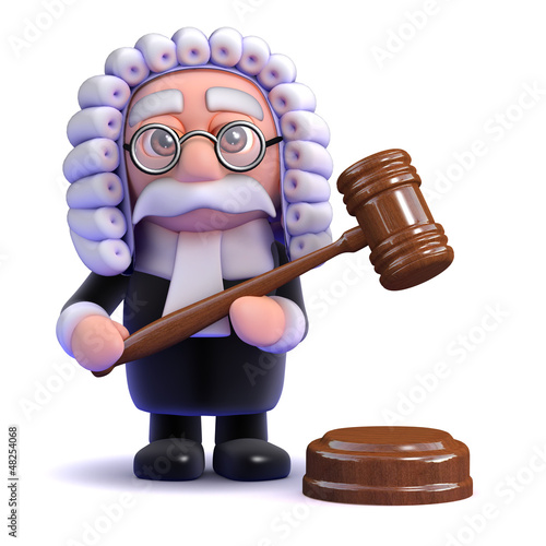 Illustration: Judge strikes with his gavel Judge strikes with his gavel