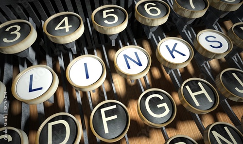Illustration: Typewriter with Links buttons, vintage Typewriter with Links buttons, vintage