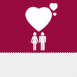 Valentine background: couple silhouettes with heart