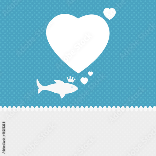 Illustration: Valentine background: fish dreaming about love Valentine background: fish dreaming about love
