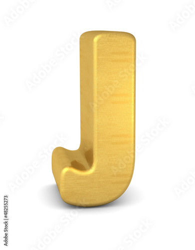 Illustration: buchstabe letter J gold vertikal buchstabe letter J gold vertikal
