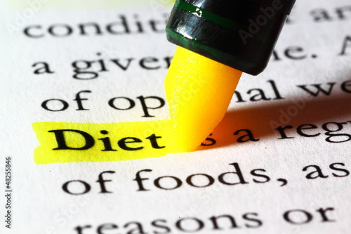 Photo: Word diet highlighted with a yellow marker Word diet highlighted with a yellow marker