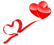 Two hearts and ribbon
