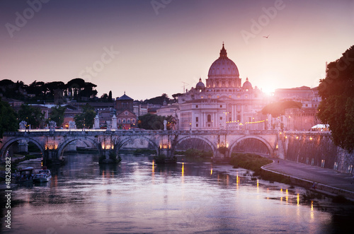 Photo: view on Tiber and St Peter Basilica in Vatican view on Tiber and St Peter Basilica in Vatican