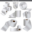 Toilet Paper Set on white