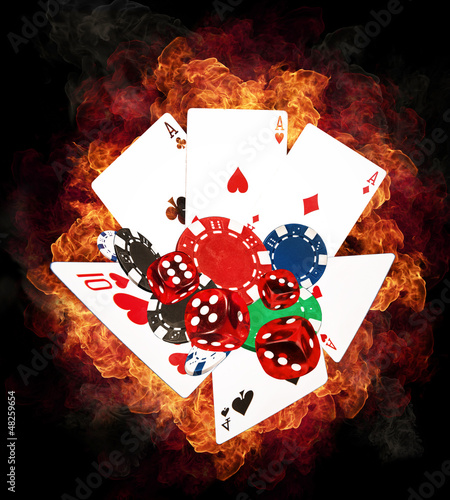 Photo: Hot poker game concept Hot poker game concept