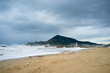 Stormy resort beach