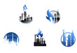 Vector: Refinery factory icons and symbols Refinery factory icons and symbols
