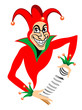 Red joker with cards