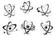 Vector: Atom elements and symbols Atom elements and symbols