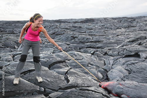 Photo: Hawaii Big Island lava tourist on volcano Hawaii Big Island lava tourist on volcano
