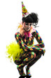 woman harlequin circus dancer performer  silhouette
