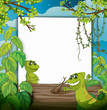 Vector: A smiling chameleons A smiling chameleons