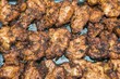the meat in the pan