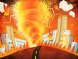 Fire tornado grunge background