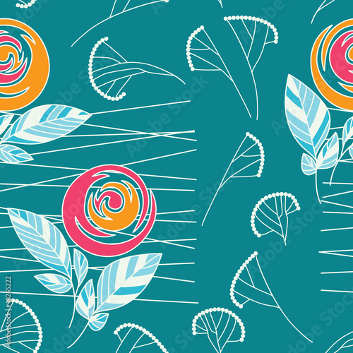 Vector: seamless vintage rose rose and fennel ornament pattern seamless vintage rose rose and fennel ornament pattern