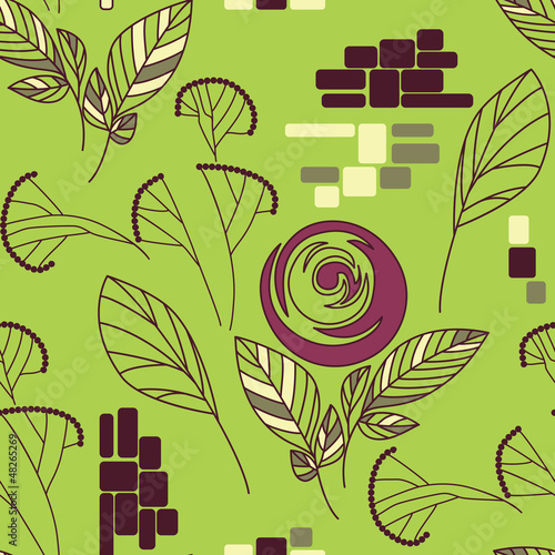 Vector: seamless floral pattern, roses on floral background seamless floral pattern, roses on floral background