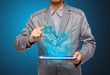 Holds Microchip touch screen interface, on tablet computer 
